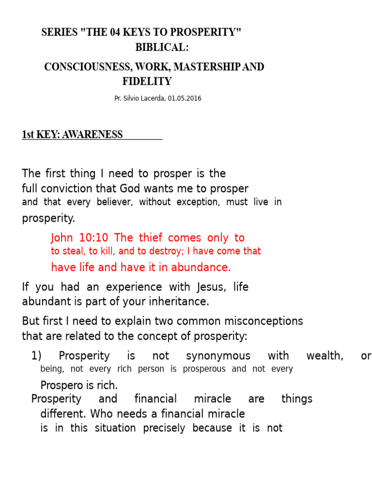 Keys to Biblical Prosperity Explained | PDF | Book Of Exodus | Moses
