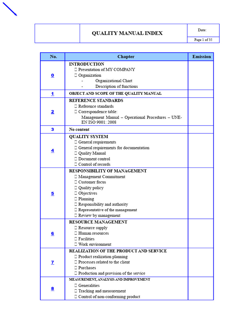 Quality Manual Overview for MY COMPANY | PDF | Quality Management ...