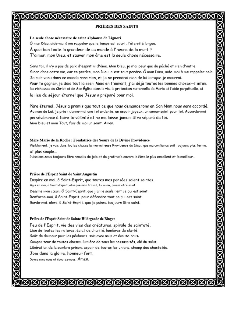 Prières des Saints pour la Sainteté PDF Dieu Saint — free download