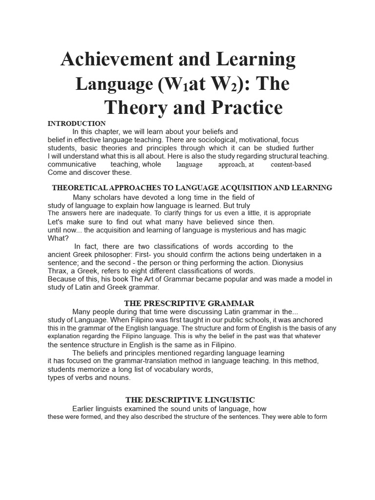 Language Learning Theories Explained | PDF | Language Acquisition ...