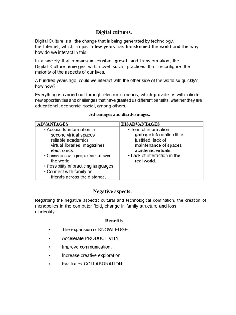 Impact of Digital Culture on Society | PDF | Social Psychology
