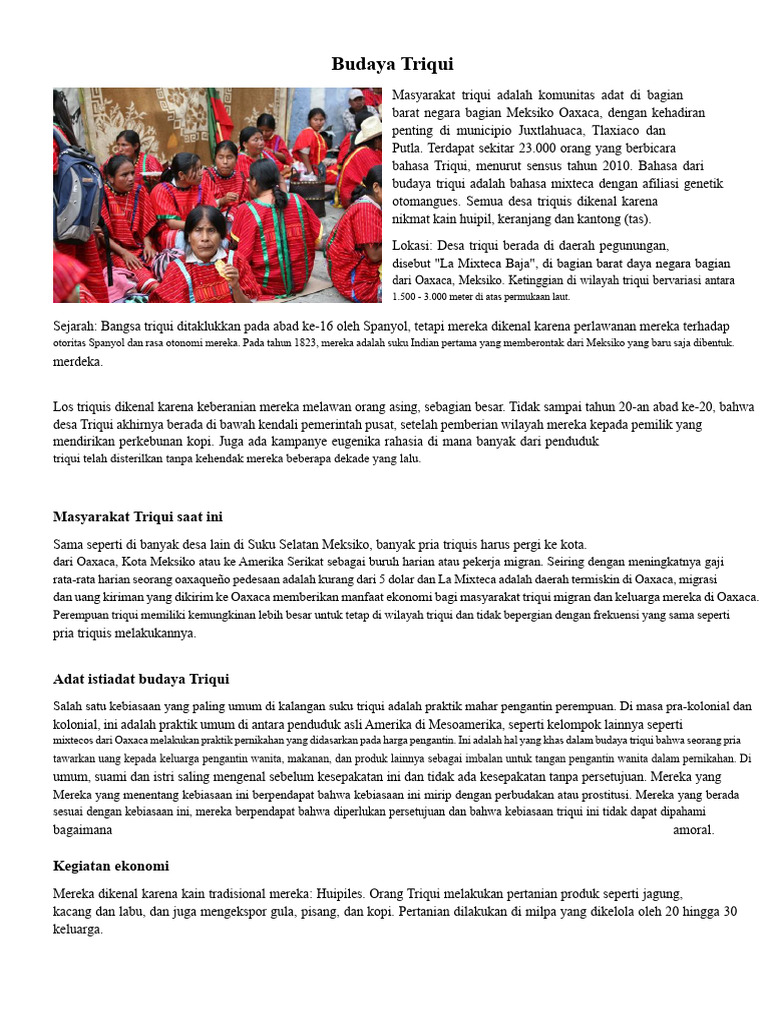 Budaya Triqui | PDF