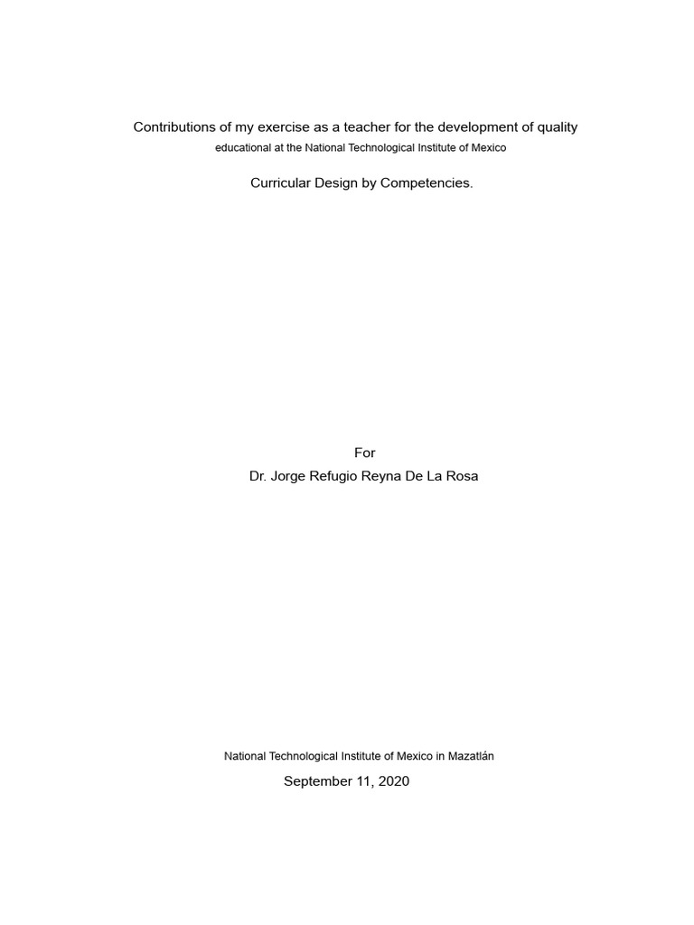 Essay on competency-based curriculum design | PDF | Curriculum | Knowledge