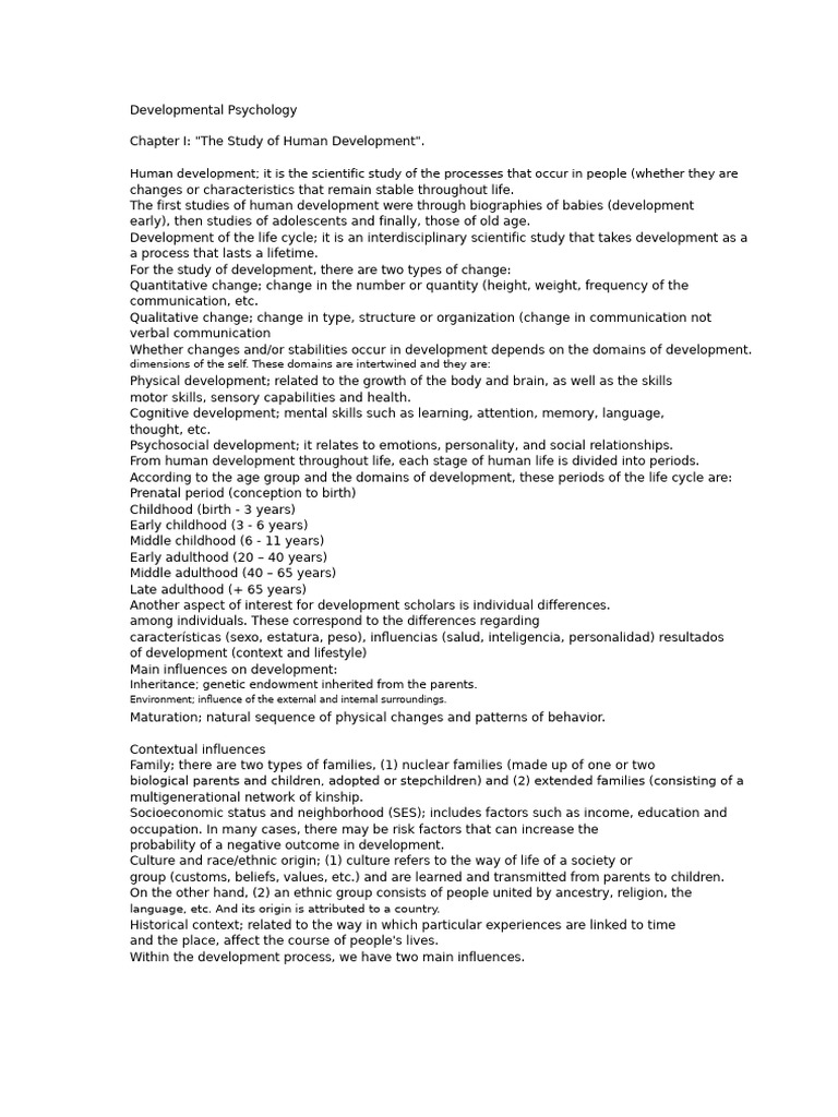 Human Development: Key Concepts and Theories | PDF | Developmental ...