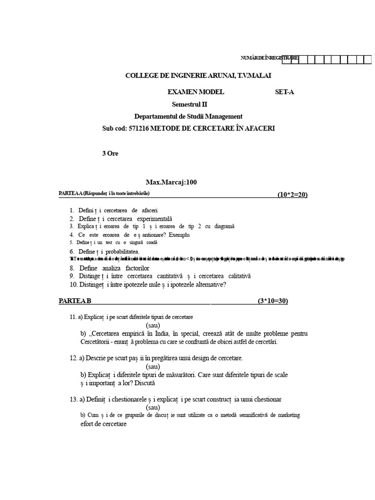 Examen de Model BRM | PDF