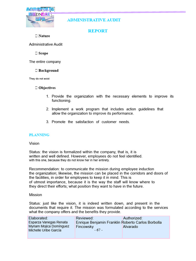Administrative Audit Report Overview | PDF | Business