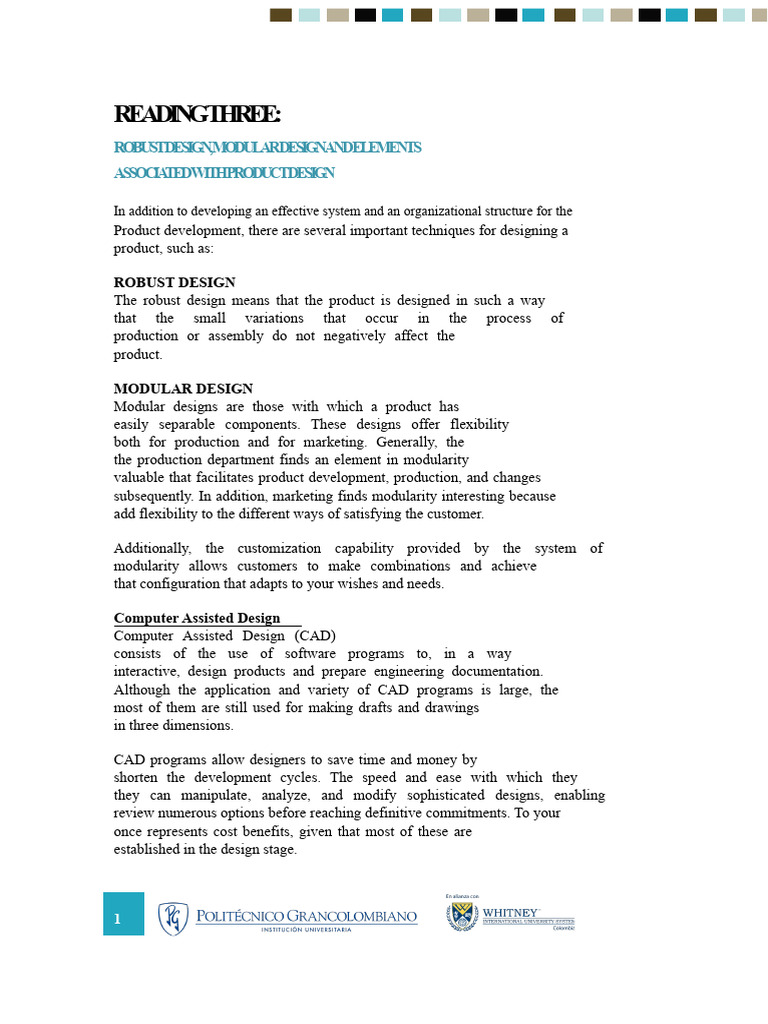 Product Design: Robust & Modular Techniques | PDF | Computer Aided ...