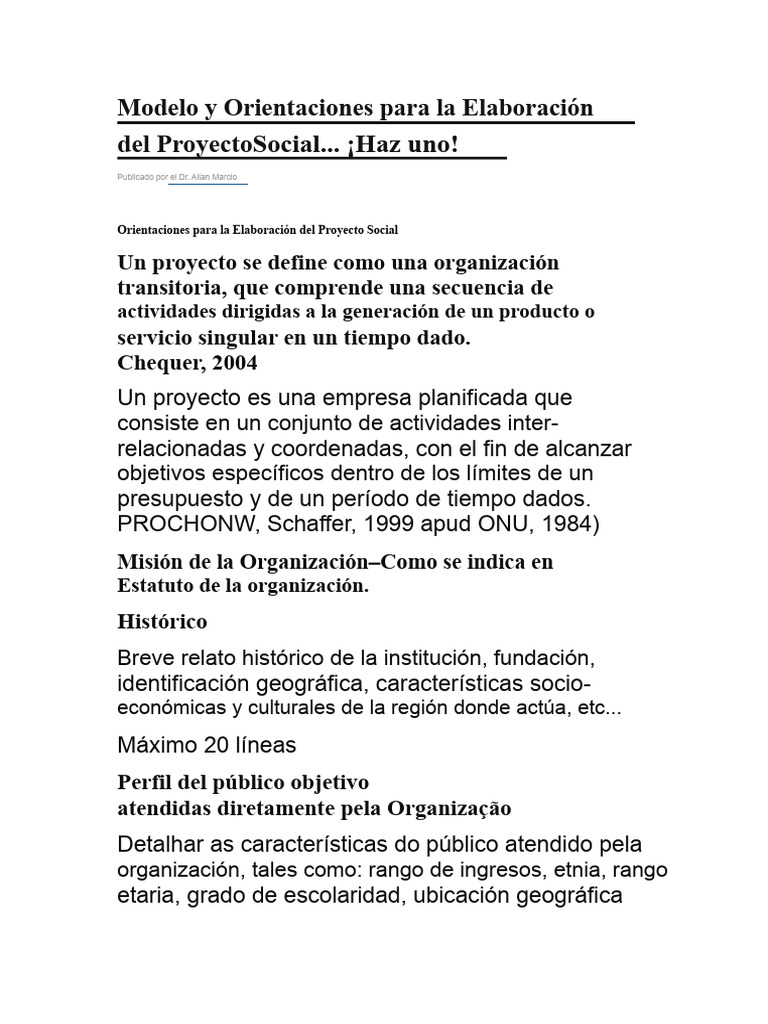 Guía para Elaborar Proyectos Sociales | PDF | Presupuesto