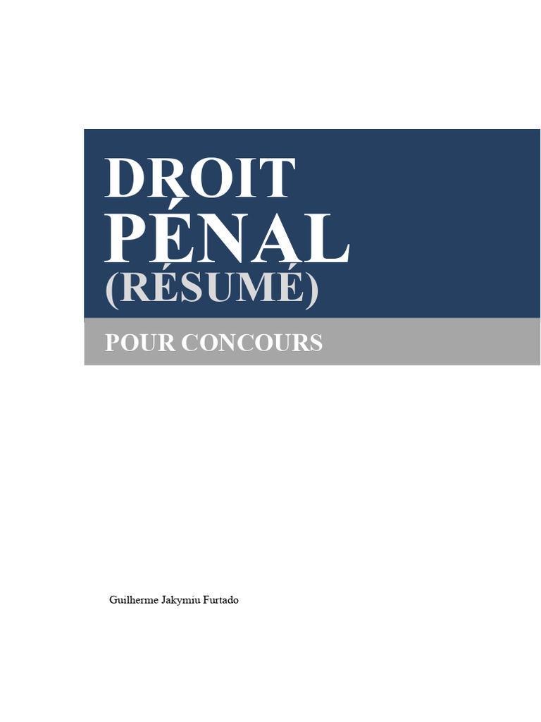 Résumé du Droit Pénal pour Concours | PDF | Crimes | Crime et violence