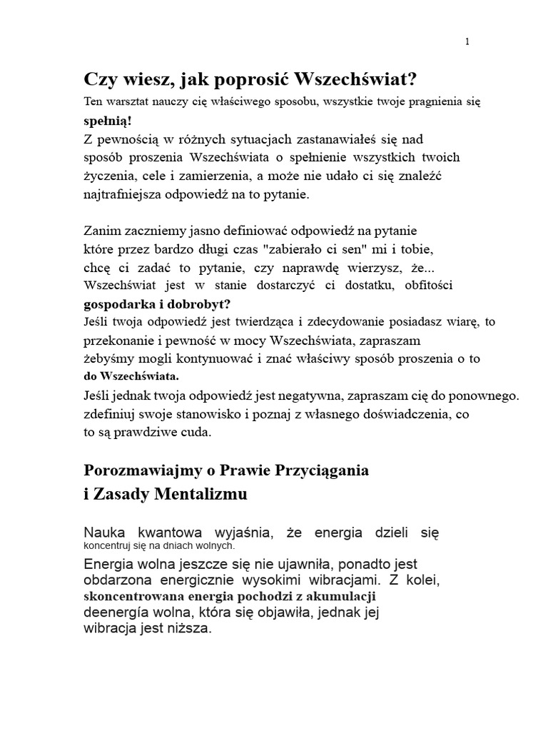 Jak Prosi Wszech wiat PDF