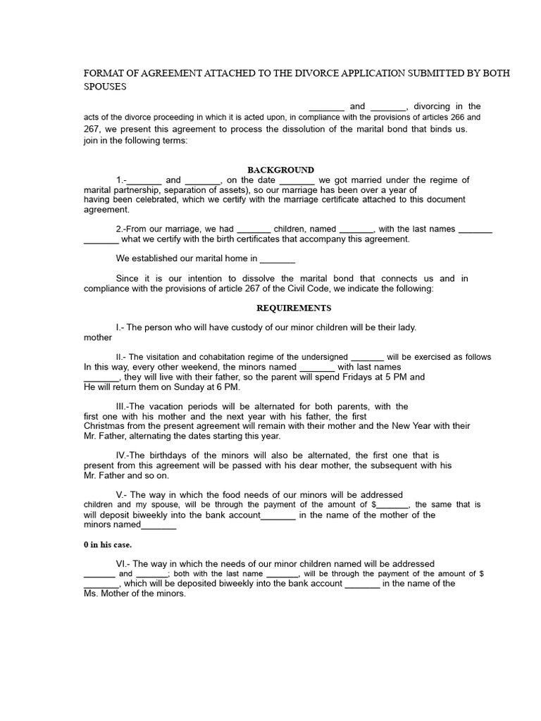 California Sample Divorce Agreement | PDF | Divorce | Marriage