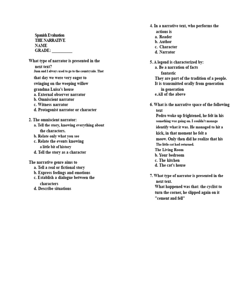 Narrative Genre Evaluation | PDF | Narration | Narrative