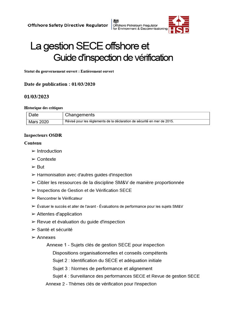 Guide D'inspection Pour La Gestion Et La Vérification Des SECE en Mer ...