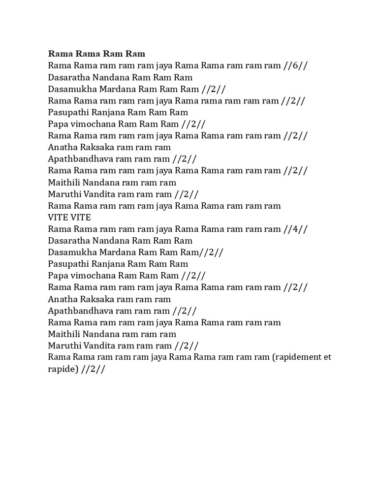 Rama Rama Ram Ram | PDF