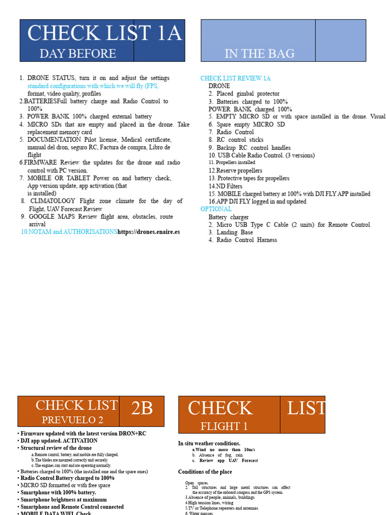 Comprehensive Drone Pre-Flight Checklist | PDF | Unmanned Aerial ...