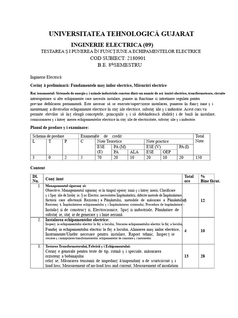 Testare Și Punere În Funcțiune | PDF