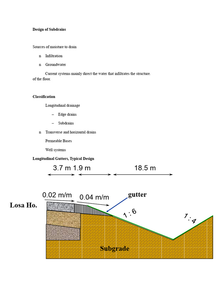 Subdrain Design for Moisture Management | PDF