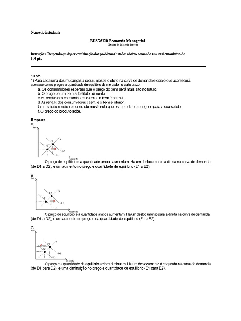 Efeitos da Demanda e Oferta no Equilíbrio de Mercado | PDF | Oferta e ...