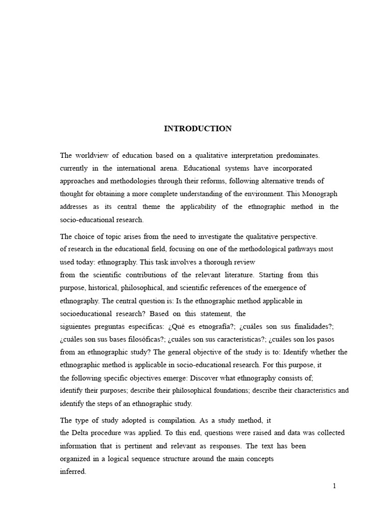 Ethnographic Method in Education Research | PDF | Ethnography ...