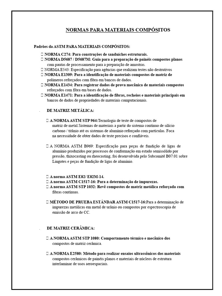 Normas para Materiais Compostos | PDF | Material composto | Polímeros