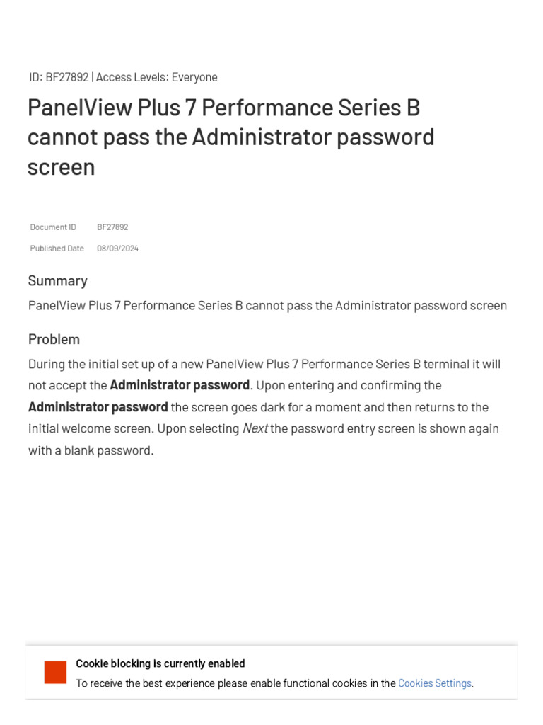 PanelView Plus 7 Admin Password Issue | PDF | Http Cookie | Password