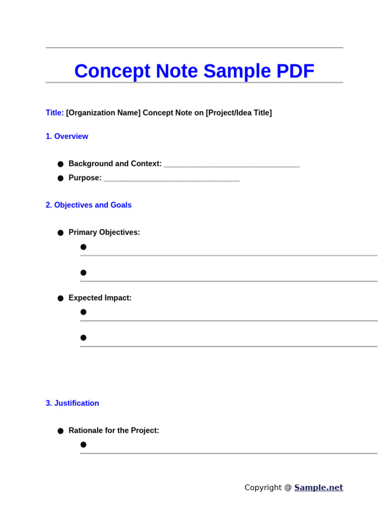 Concept Note Template for Projects | PDF