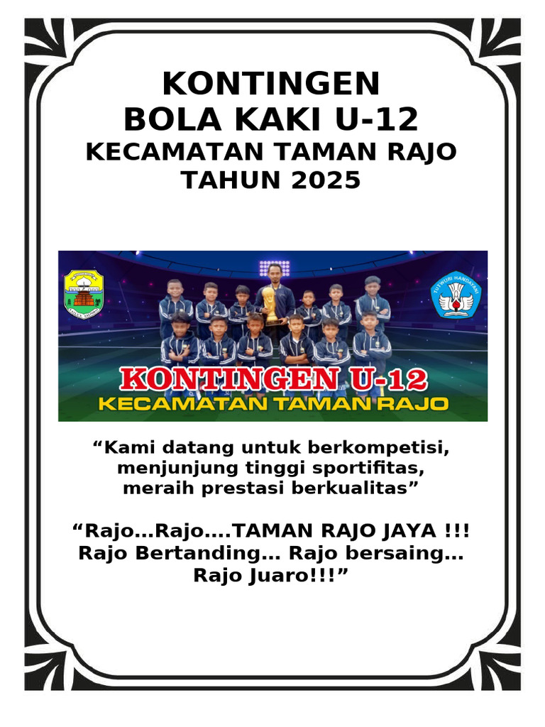 Kontingen U-12 Taman Rajo 2025 | PDF