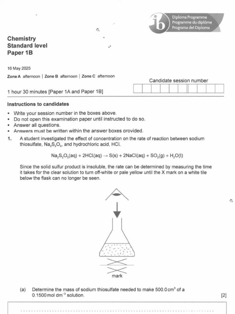 Chem Paper 1b SL Tza | PDF