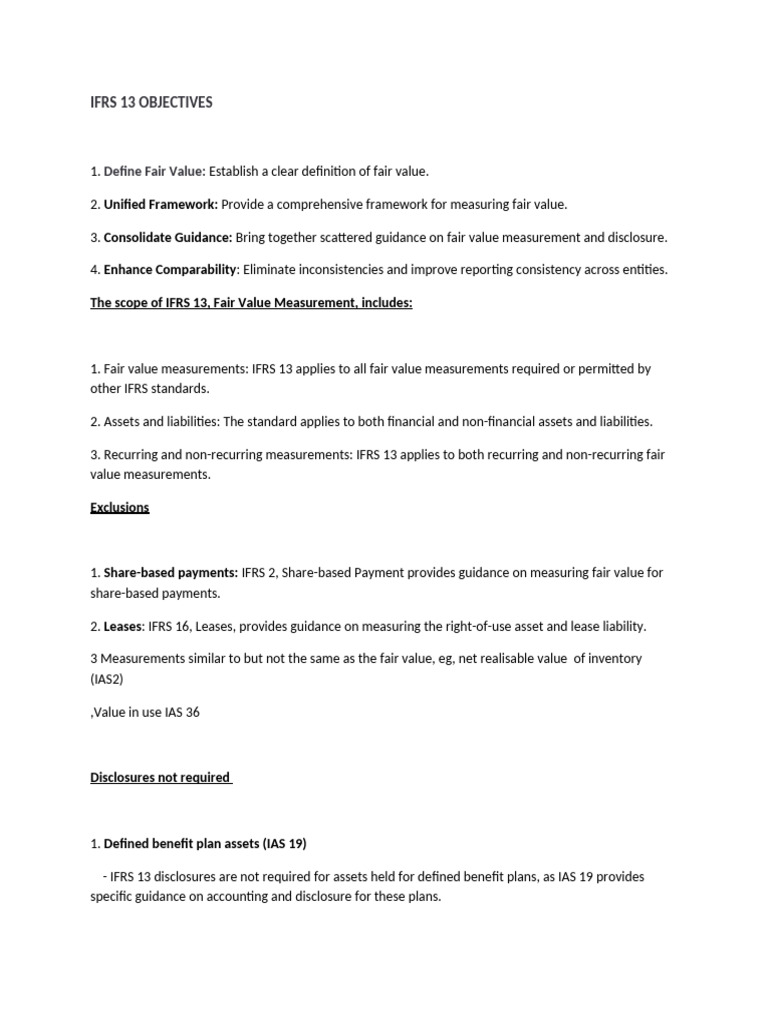 IFRS 13 Fair Value Measurement Overview | PDF | Fair Value ...