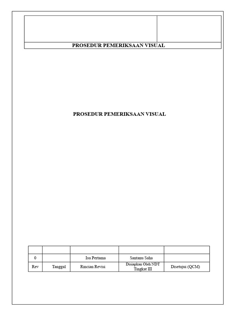 Prosedur Inspeksi Visual untuk Las | PDF