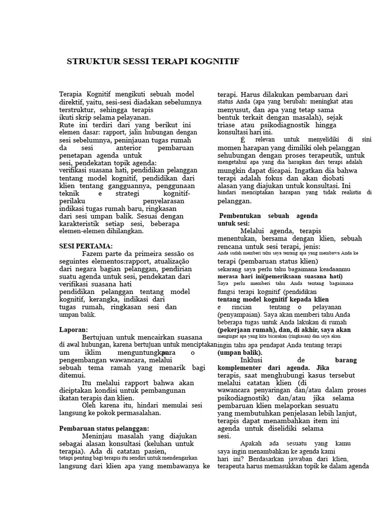 Struktur Sesi Terapi Kognitif Efektif | PDF