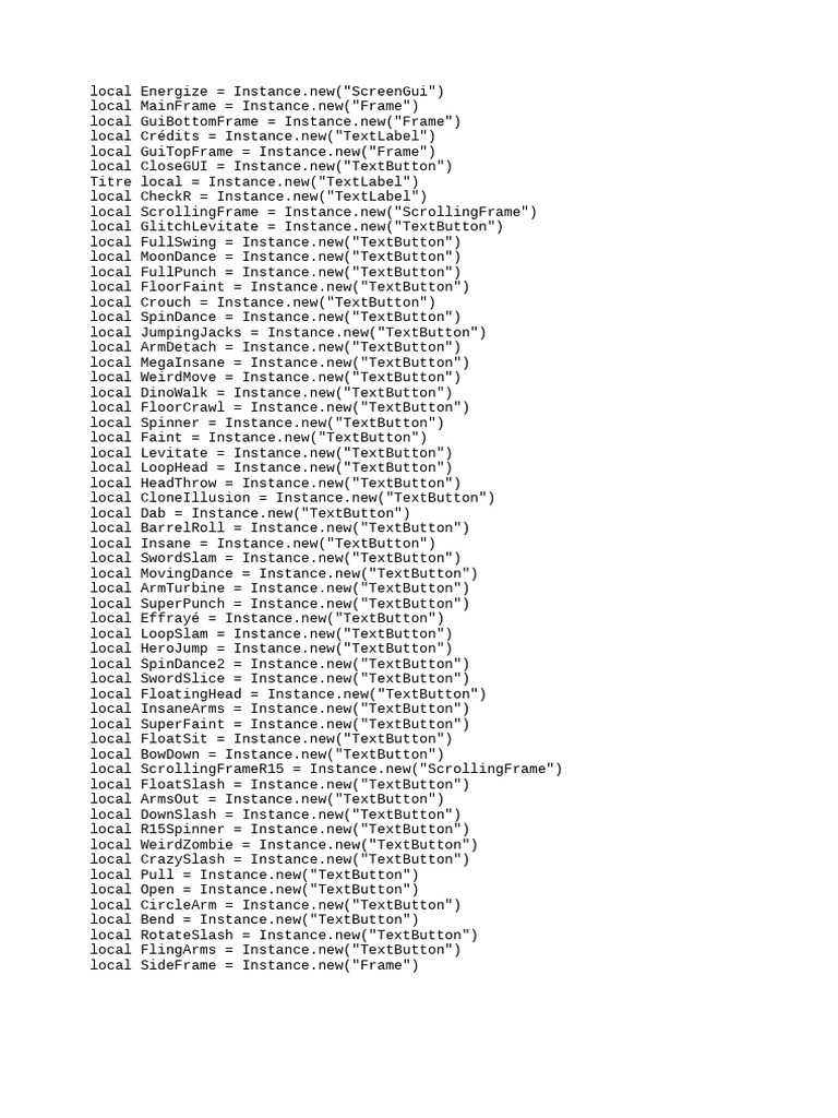 Scripts d'Animation FE pour Roblox | PDF