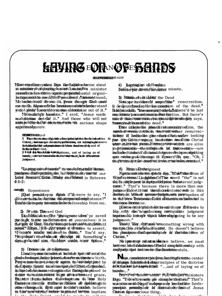Kenneth E Hagin - Folleto - Impartición de Manos | PDF | Oración | La ...