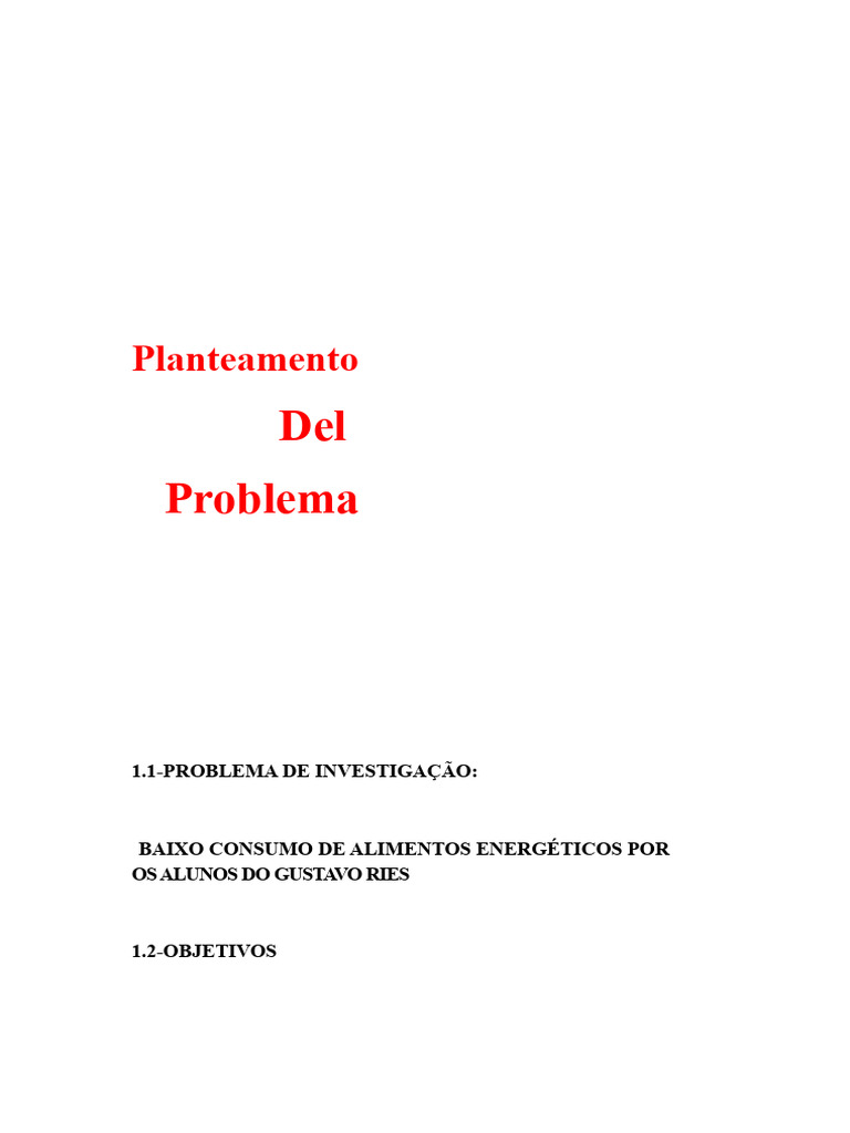 Formulação do Problema | PDF | Alimentos | Nutrientes