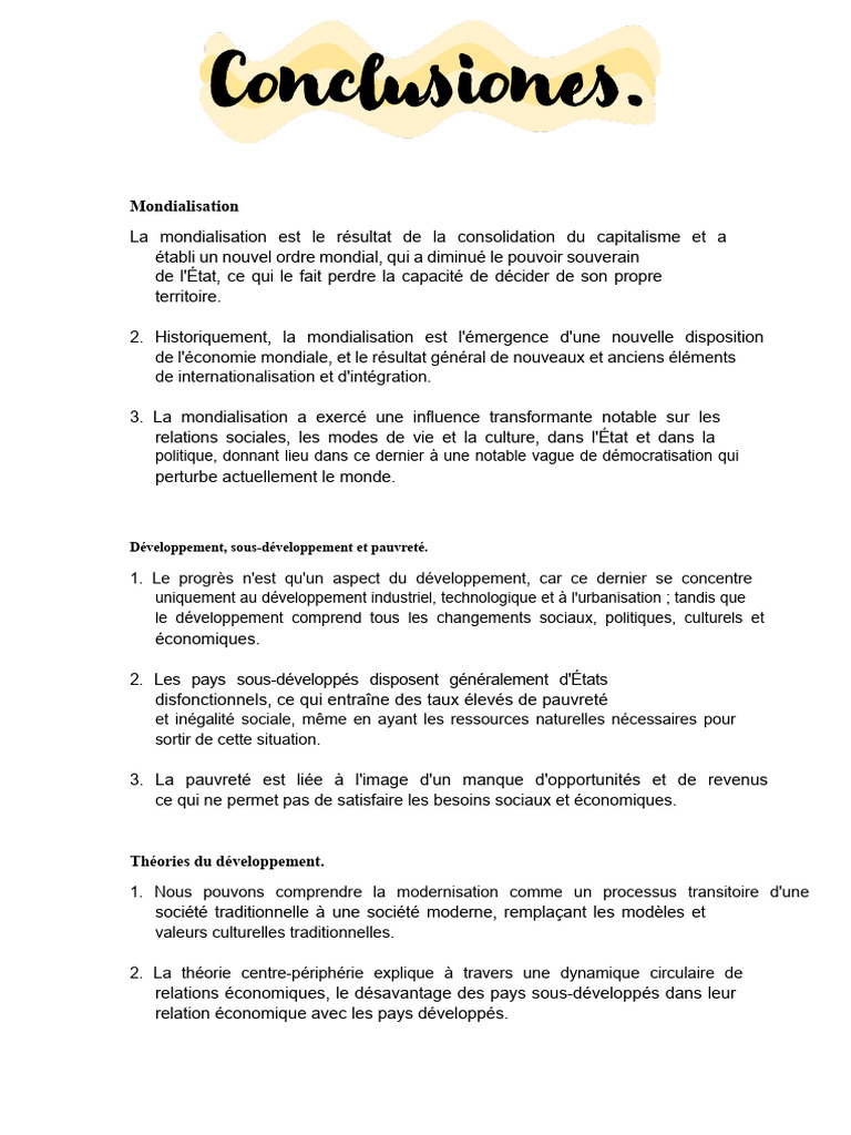 Impact de la mondialisation sur le développement | PDF | Globalisation ...