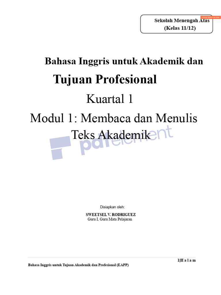 Modul EAPP: Keterampilan Membaca & Menulis | PDF