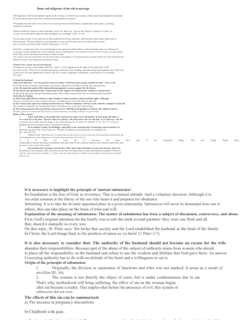 Duties and Obligations of Spouses in Marriage | PDF | Love | Wife