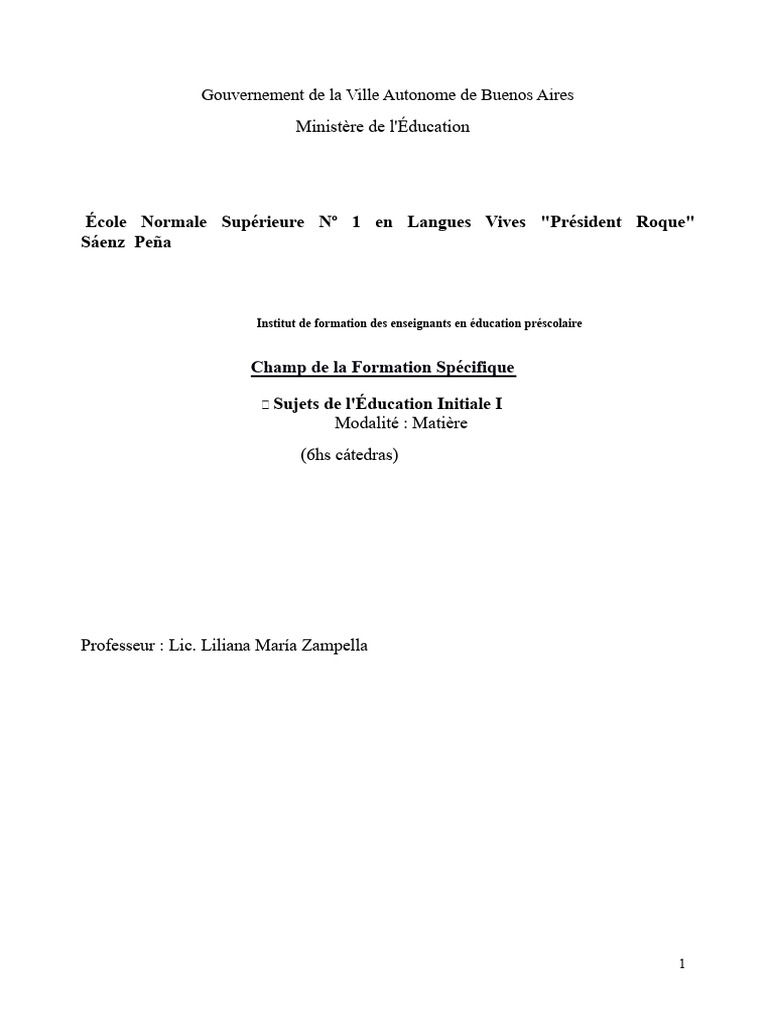 Formation des enseignants en éducation initiale | PDF | Théorie de l ...