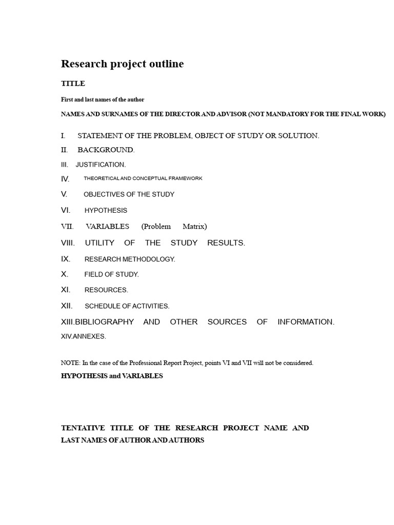 Research Project Outline Template | PDF | Theory | Knowledge