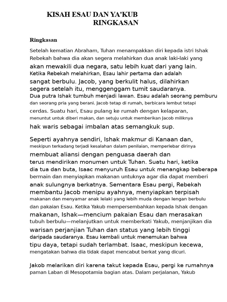 Esau Dan Yakub | PDF