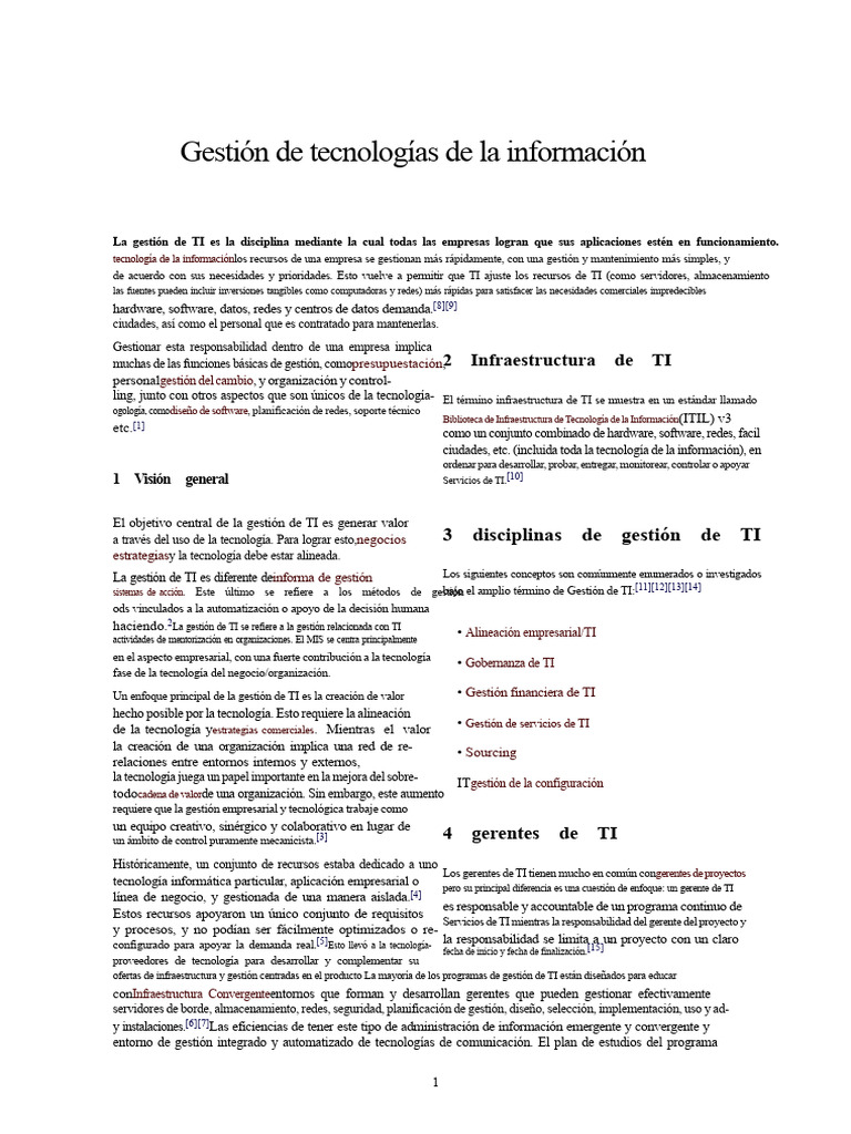 Gestión de Tecnología de La Información | PDF | Tecnologías de la ...