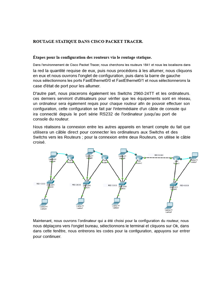 Routage Statique sur Cisco Packet Tracer | PDF | Routeur | Adresse IP