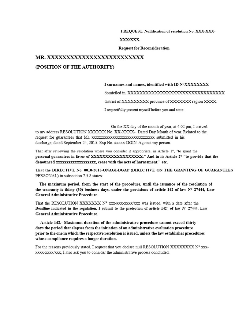 Request for Nullification of Resolution | PDF | Justice | Crime & Violence