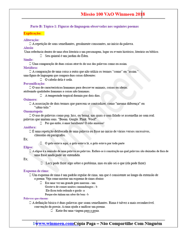 Figuras de linguagem | PDF | Ironia | Amor