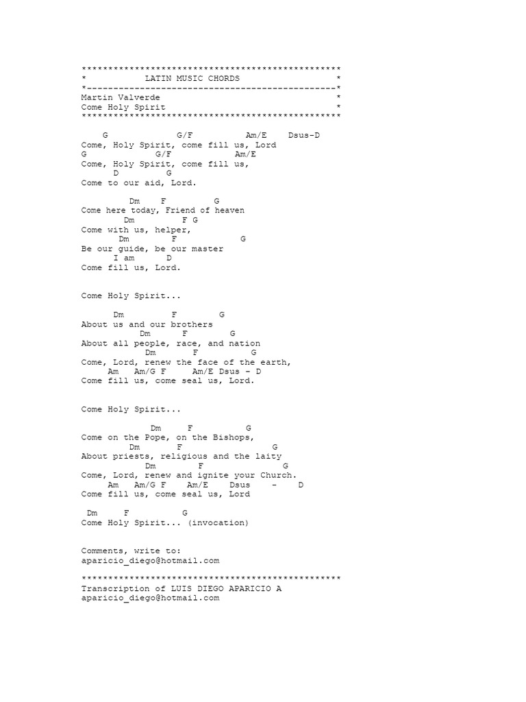 Latin Music Chords Collection | PDF | Religious Belief And Doctrine ...