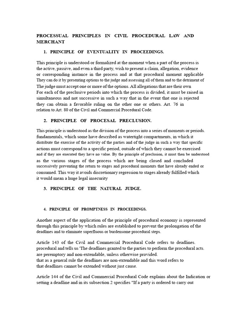 Key Principles of Civil Procedural Law | PDF | Lawsuit | Res Judicata