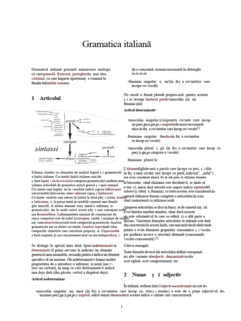 Gramatica Italiană | PDF
