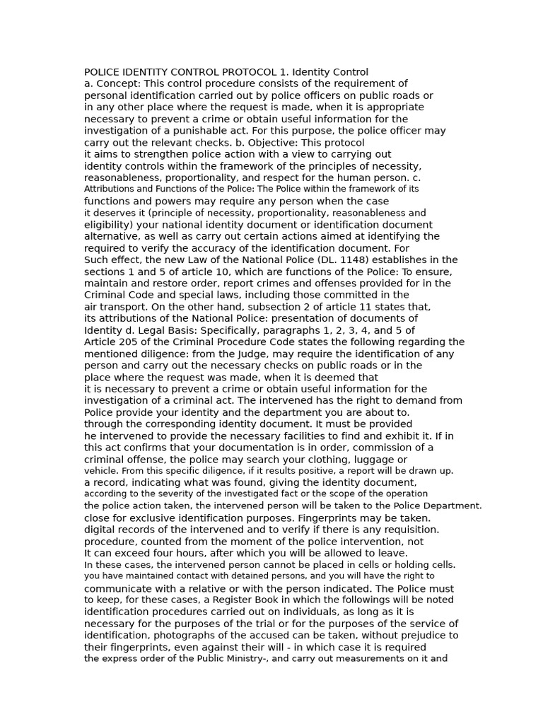 Police Identity Control Protocol Overview | PDF | Identity Document ...