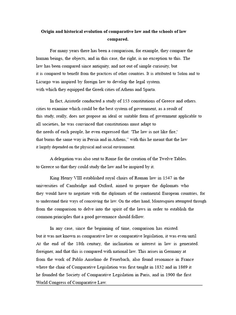 Historical Evolution of Comparative Law | PDF | Ancient Greece ...