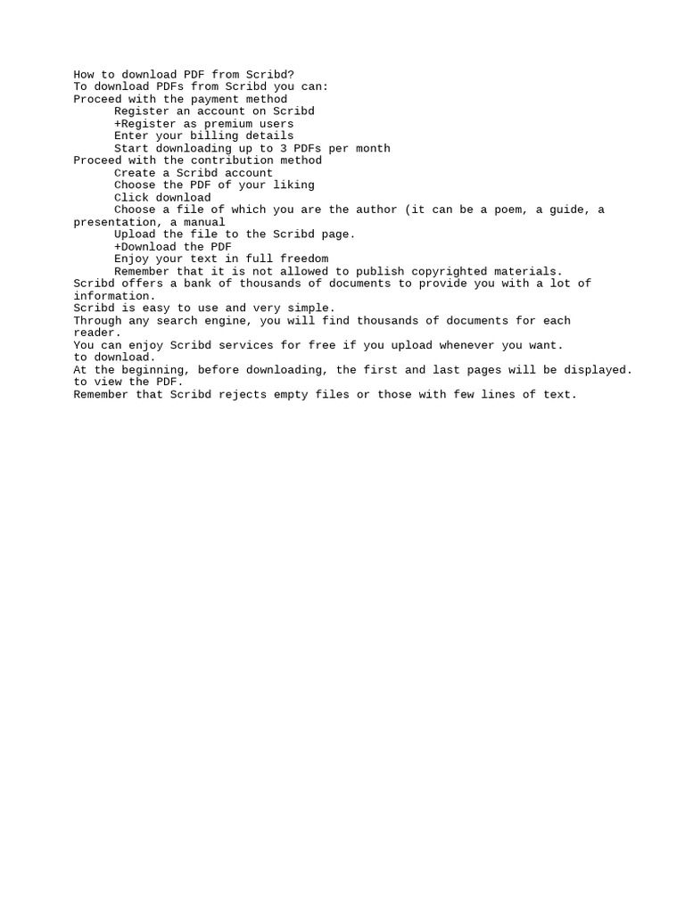 Downloading PDFs from Scribd Guide | PDF